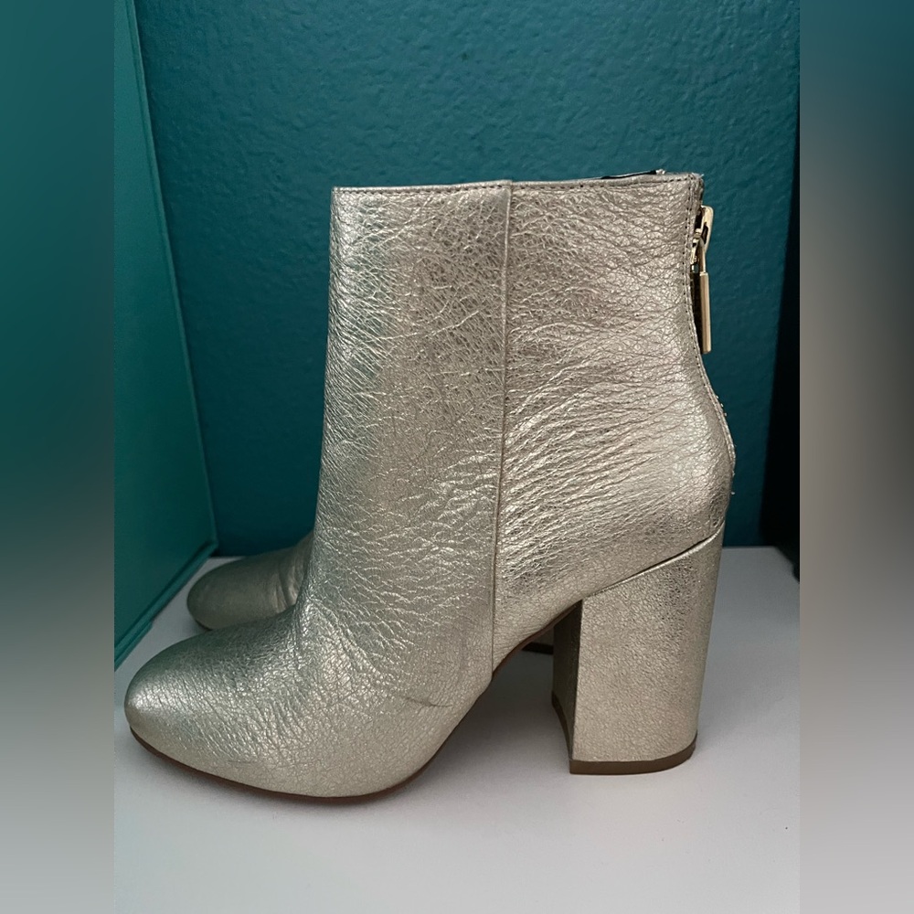 Leather Kenneth Cole gold metallic boots - Picture 4 of 6